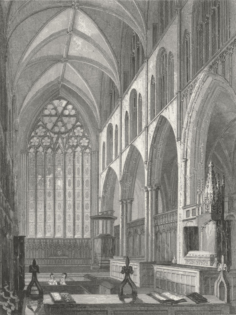 YORKS. Ripon Cathedral choir 1836 old antique vintage print picture